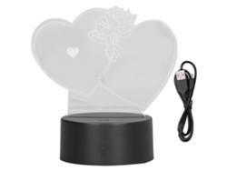Lámpara de amor 3D, 7 colores ajustables, control táctil, funciona con USB o pilas, luz suave y segura, luz nocturna 3D