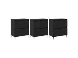 Mueble de almacenaje de 3 piezas, roble negro, 60x35x70 cm, MAISON EXCLUSIVE