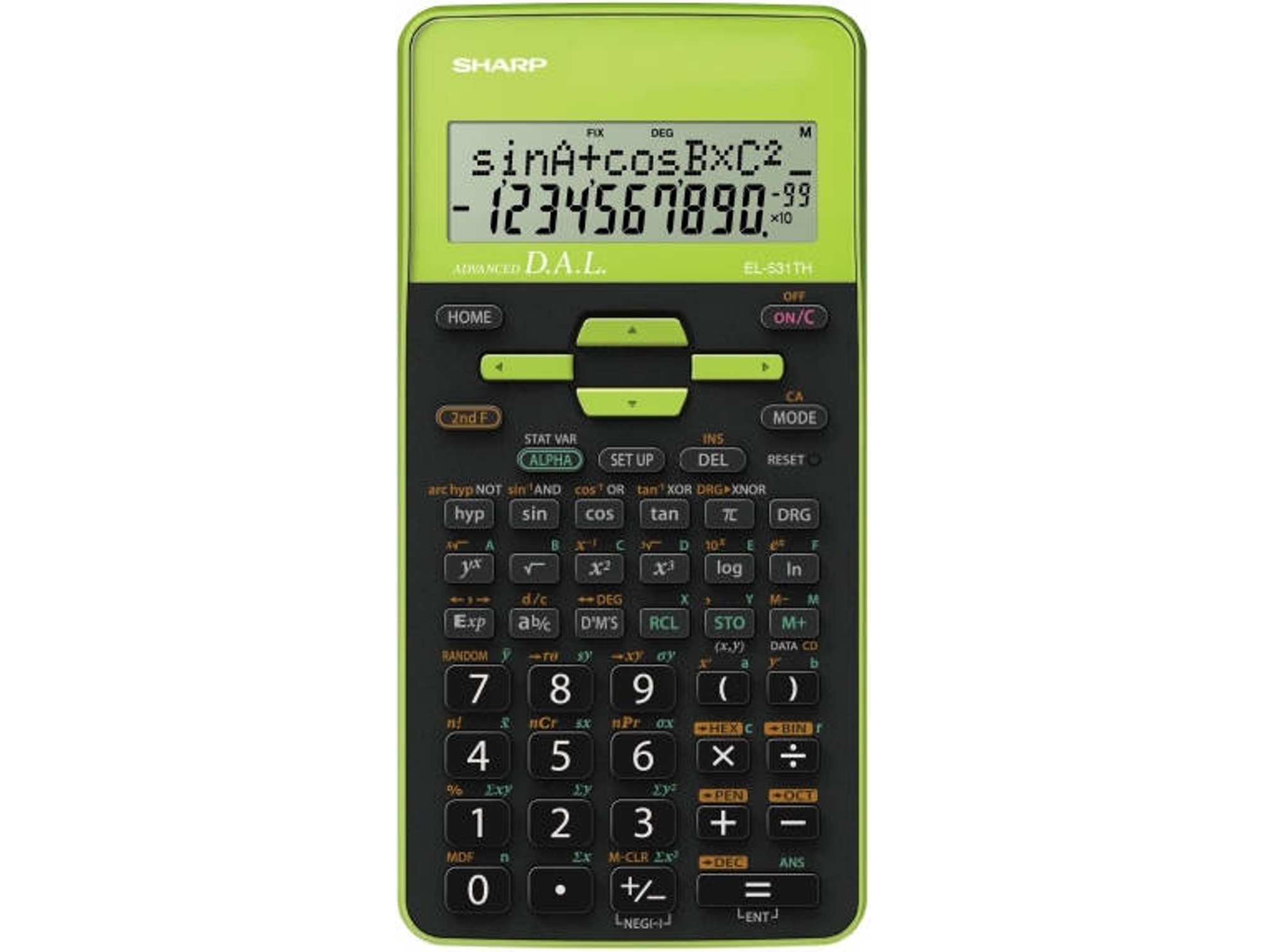Calculadora Científica SHARP EL531TH Negro y Verde (10 dígitos)