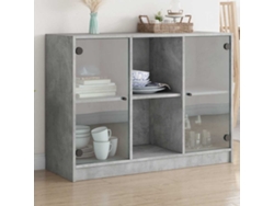 Aparador Madera De Ingeniería Gris Hormigón 102x37x75,5 Cm