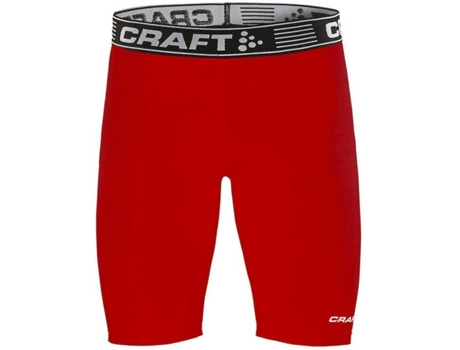 Pantalones Ajustados para Hombre CRAFT Malla Corta Pro Control Compresión Rojo para Fútbol (L)