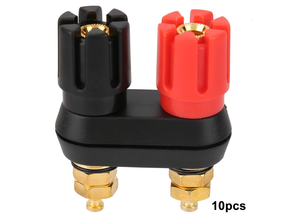2026-as-10pcs Conector Terminal Jack Altavoz Con 2 Plugs Banana De Cobre 4mm