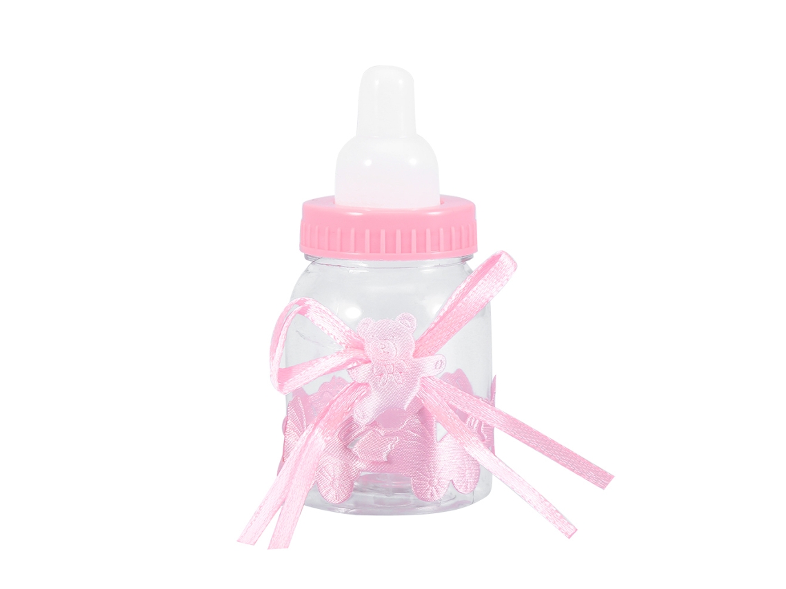 24 Frascos Rellenables Con Lazo De Oso, Regalo De Dulces, Decoración Para Fiesta De Bautizo, Rosa