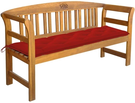 Banco de jardín VIDAXL Rojo Madera de acacia (157x45x82.5 cm)