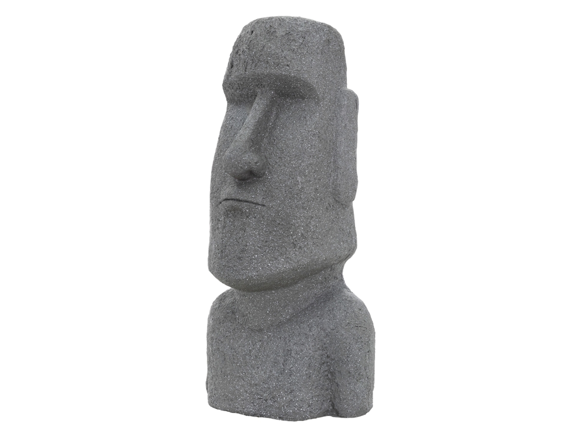 Figura De Jardín Isla De Pascua Moai Grey 37X26X78 Cm ECD