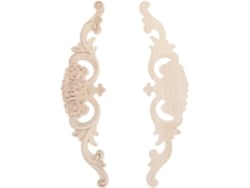 Aplique Pared Decorativo 2 Piezas Motivos Rosas Talladas Madera Maciza Resistente Desgaste Fácil Montar Estilo