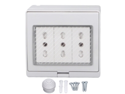 Enchufe De Pared Impermeable Ip55 Con 3 Puertos, Ignífugo, 110-250v Para Uso En Exteriores.
