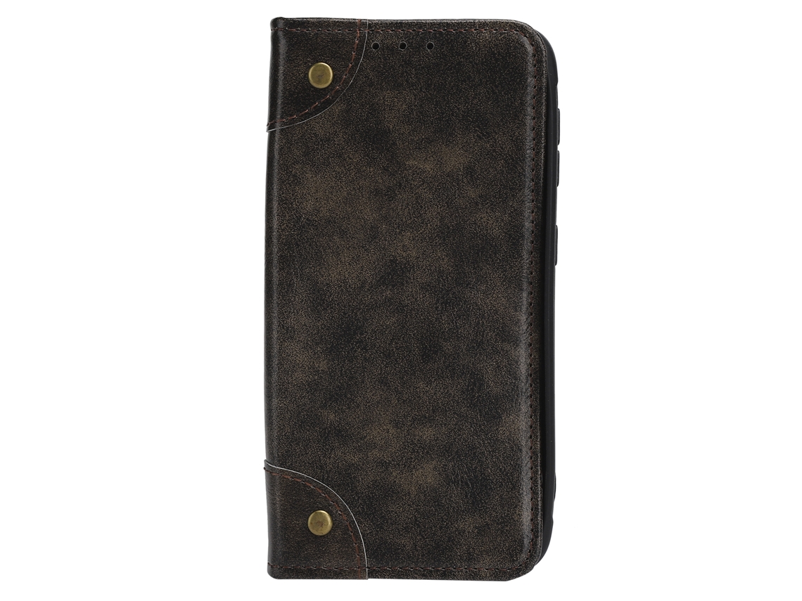 Capa De Couro Anti-choque Full Body Para Samsung Galaxy X Cover 5 Com Slot Para Cartões Café