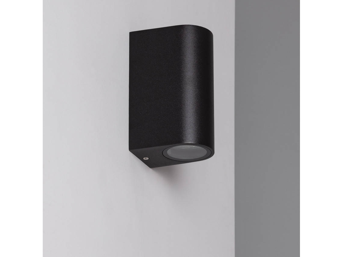 Aplique de Pared ILUZZIA Cara Big Gala (Negro - Aluminio, Cristal - 15x6.8x9 cm)