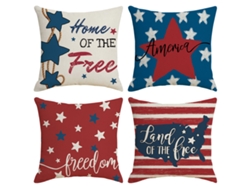 Juego De 4 Fundas De Almohada Decorativas Con Temática De Camiones Rojos Y Azules