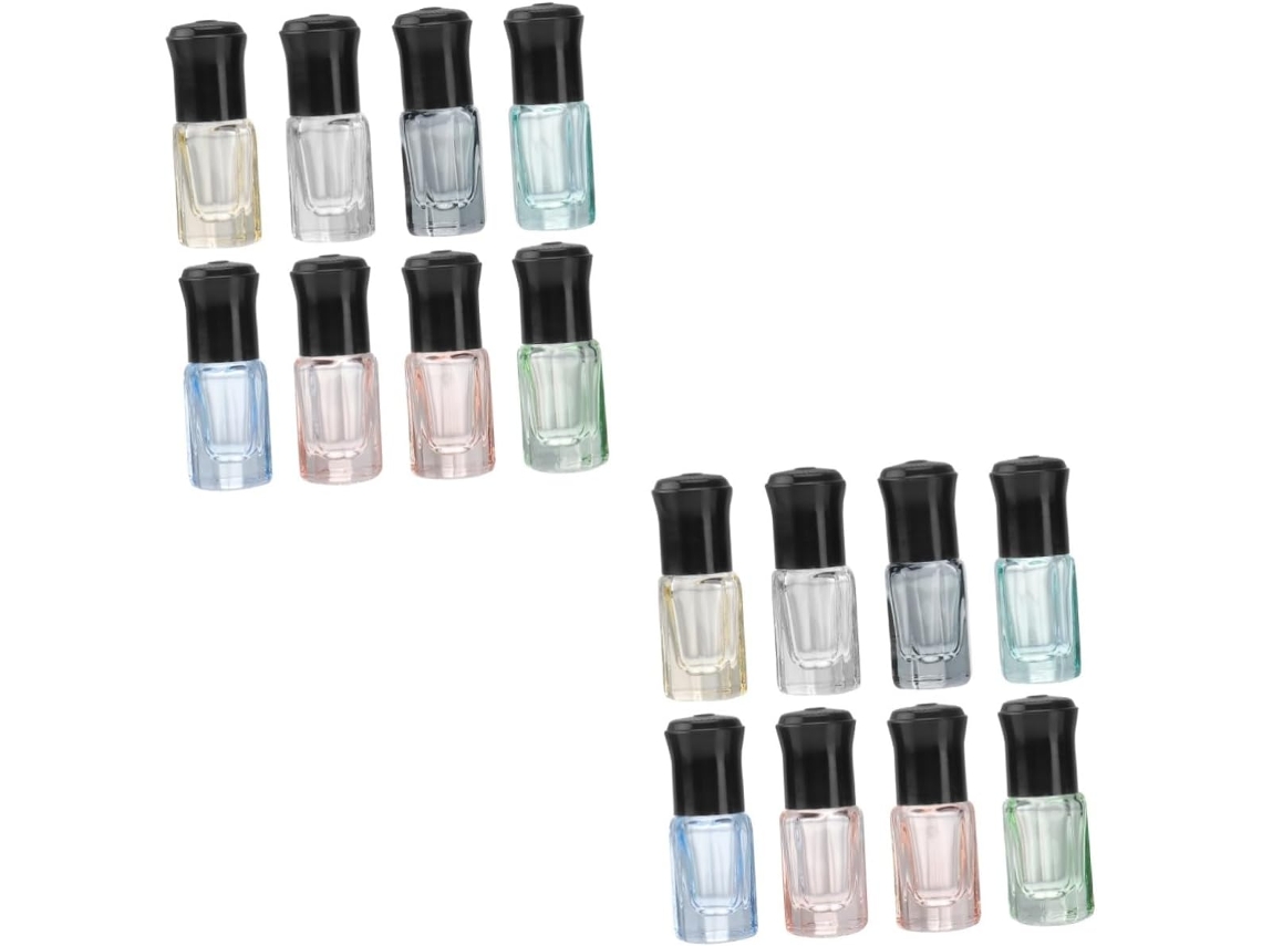 Conjunto De 16 Frascos De Perfume Recarregáveis Com Estojos De Viagem Coloridos Para Óleos Essenciais.