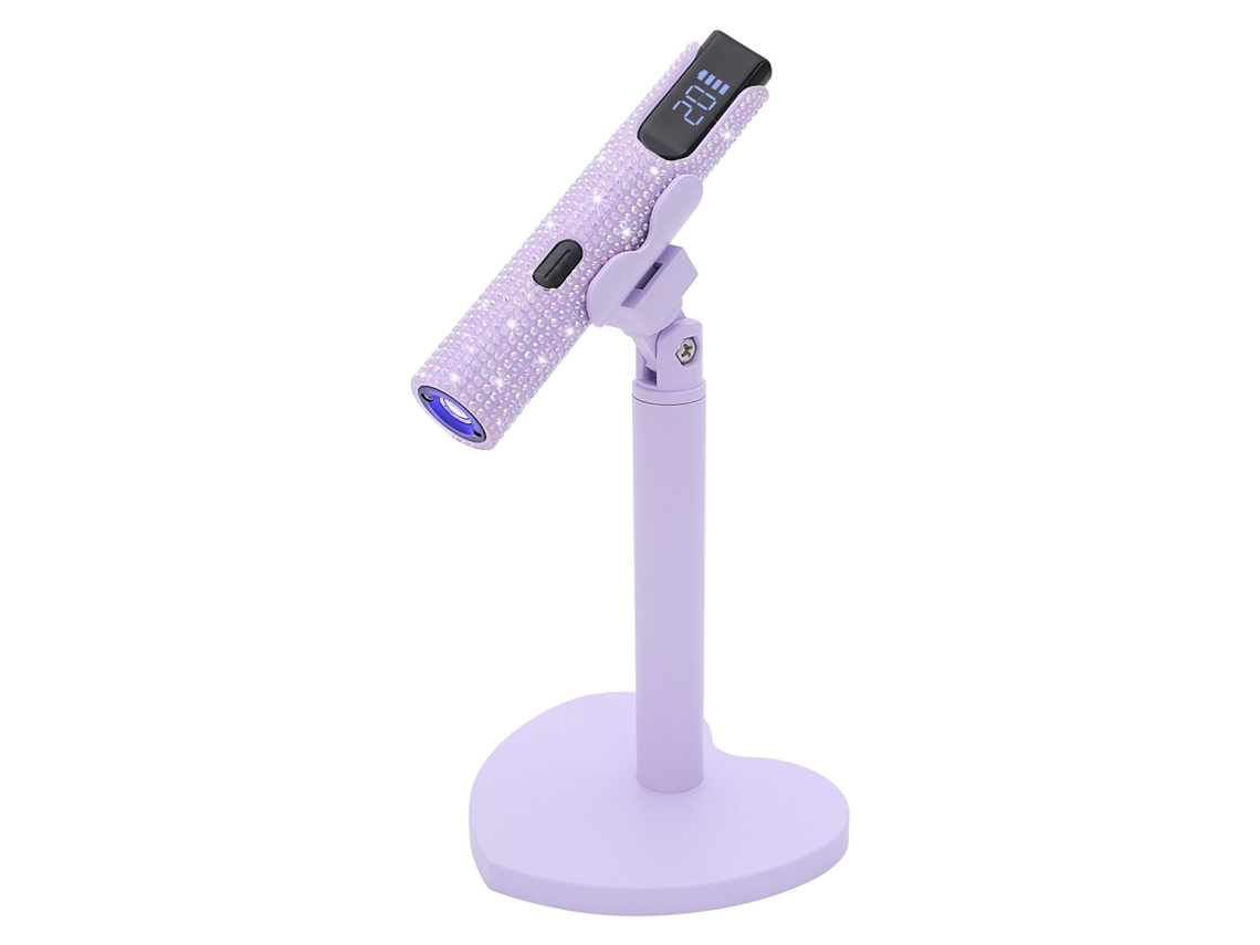 Lámpara Uv Inalámbrica Para Uñas Con Pantalla Lcd Y Temporizadores Duales, Apta Para Esmalte De Uñas En Gel Morado. Siurn