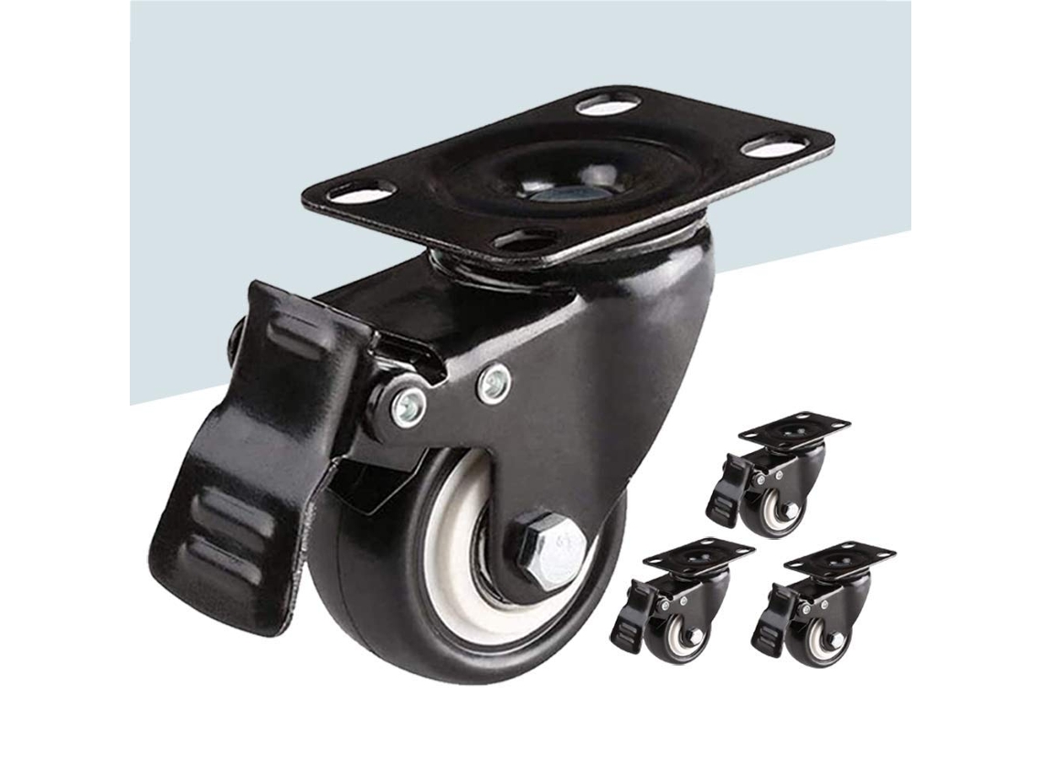 Ruedas 75 Mm Giratorias Freno Para Muebles Ideal Para Uso