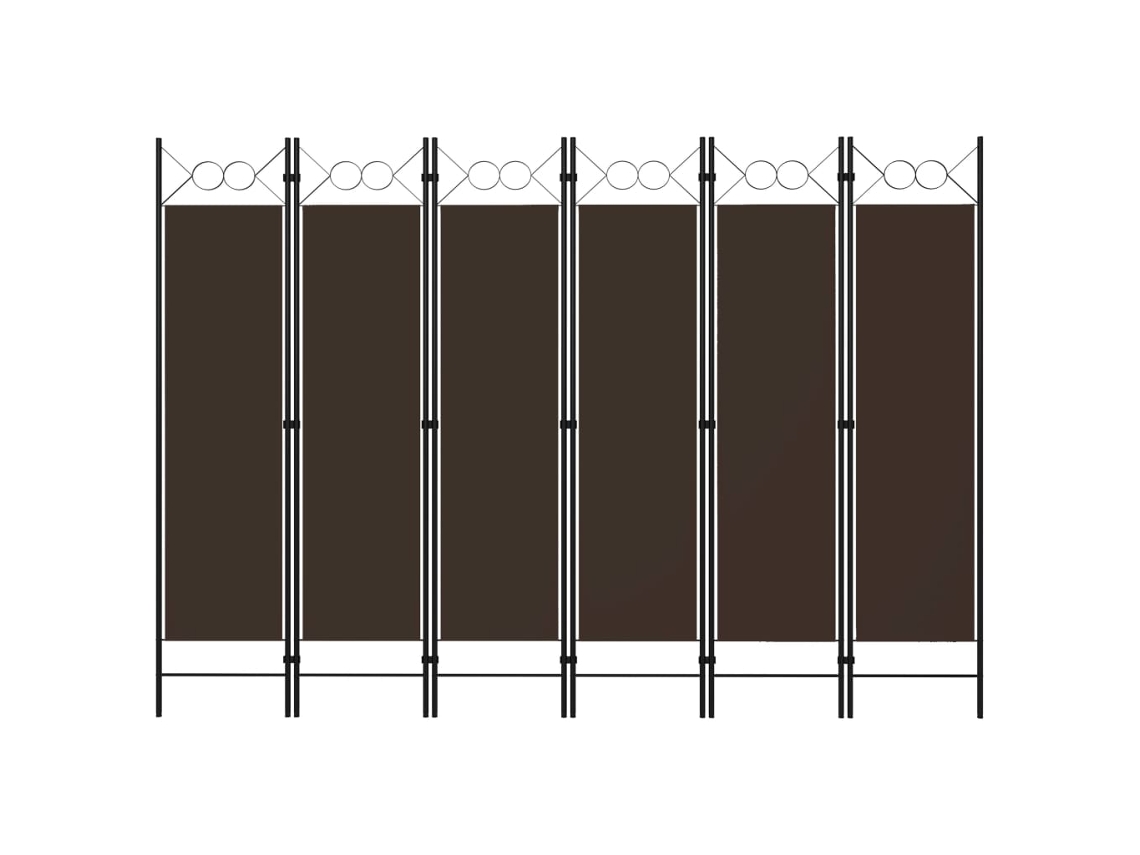 Biombo Divisor De 6 Paneles Marrón 240x180 Cm