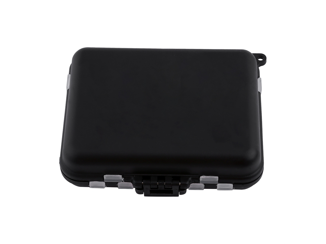 Caja Portátil Para Guardar Señuelos De Pesca Con 26 Compartimentos Individuales En Plástico Negro Resistente.
