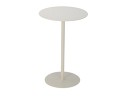 Mesa auxiliar redonda de hierro blanco Diseño versátil y ligero para decorar tu hogar Wellhome