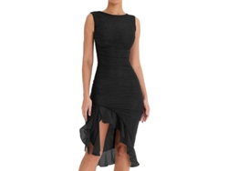 2026-vestido Midi Bodycon Elegante Para Mujer Sin Mangas Con Volantes De Malla Y Cola De Sirena Para Verano Y Fiesta