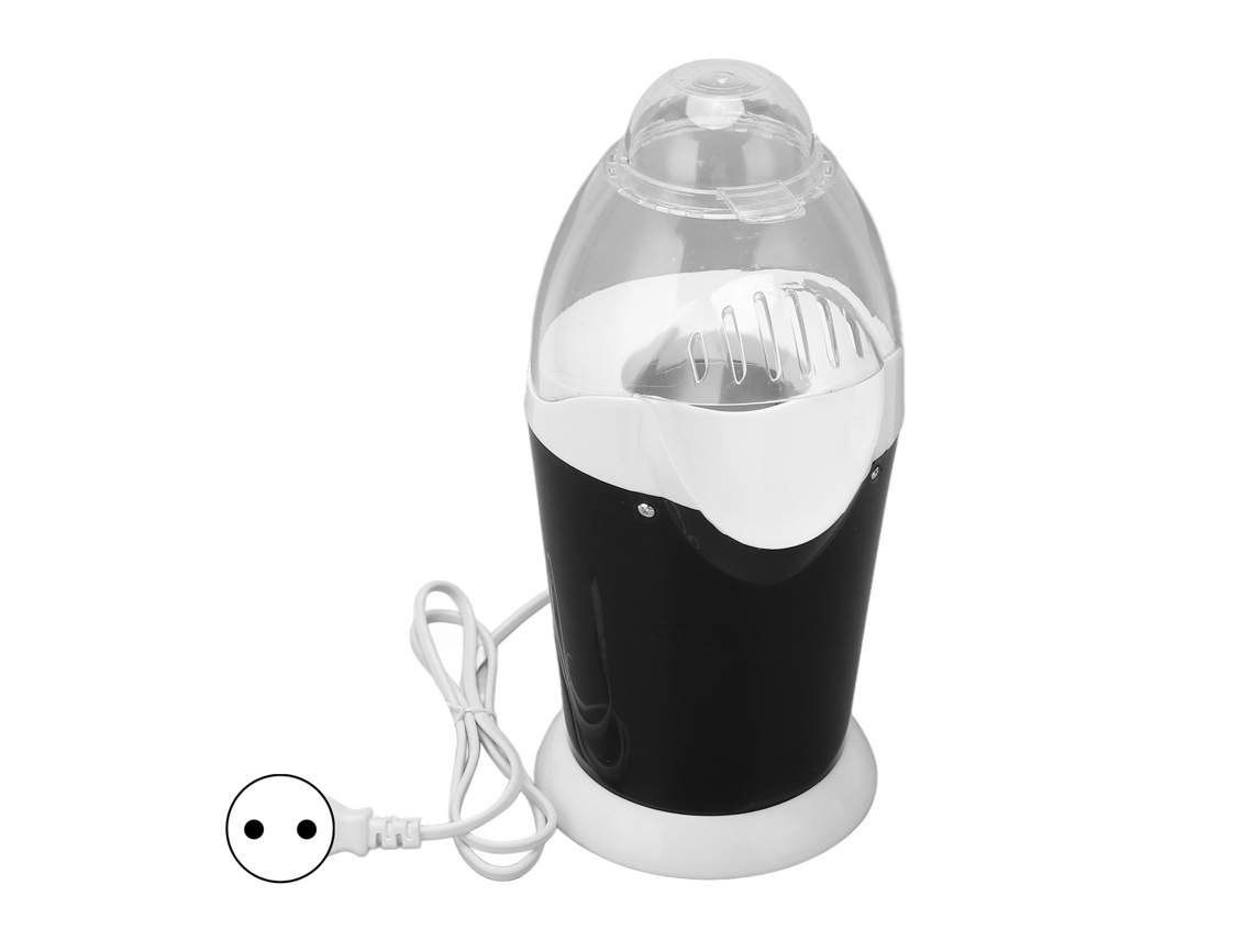 Máquina eléctrica para hacer palomitas de maíz de 1100 W, color negro, con aire caliente, ideal para cocinas, dormitorios y camping.