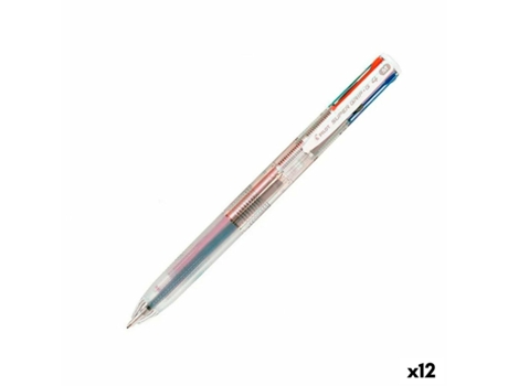 Bolígrafo PILOT Super Grip 4 Transparente 0,4 mm (12 Unidades)