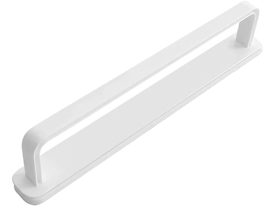 Soporte de pared deslizante adhesivo para paños de cocina negros, toallero de plástico blanco ajustable, Slowmoose