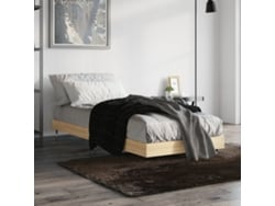 Estructura De Cama Sin Colchón Madera Roble Sonoma 75x190 Cm