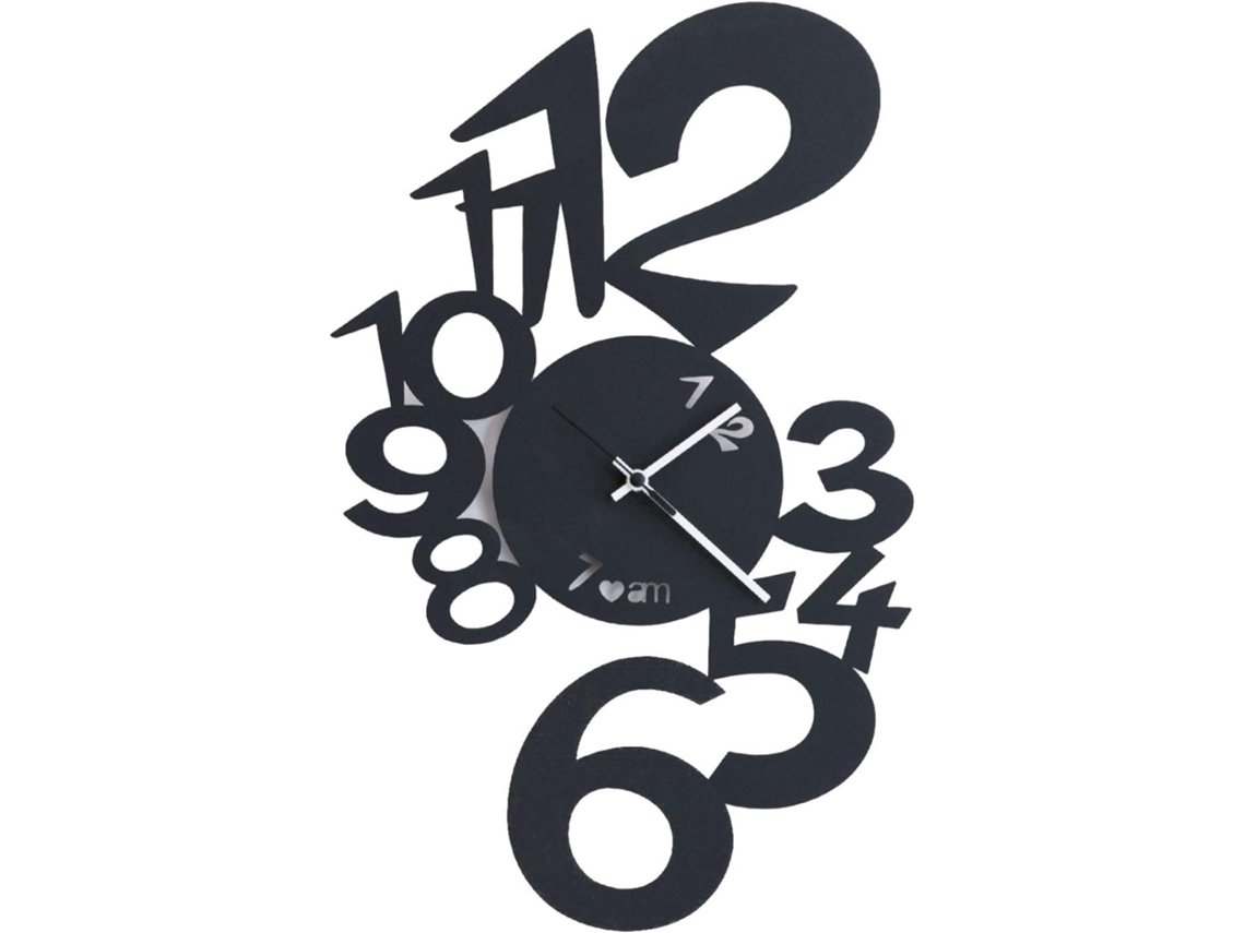Reloj de pared Lupin negro de acero, diámetro 50 mm, estilo minimalista, fabricado en Italia, ideal para salón, cocina u oficina. Arti Mestieri