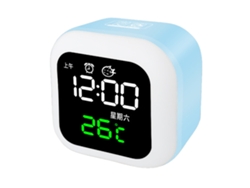 2026 Store-reloj Despertador Led Luz Nocturna Usb Recargable Con Espejo Diseño Ajustable Lámpara Digital Azul