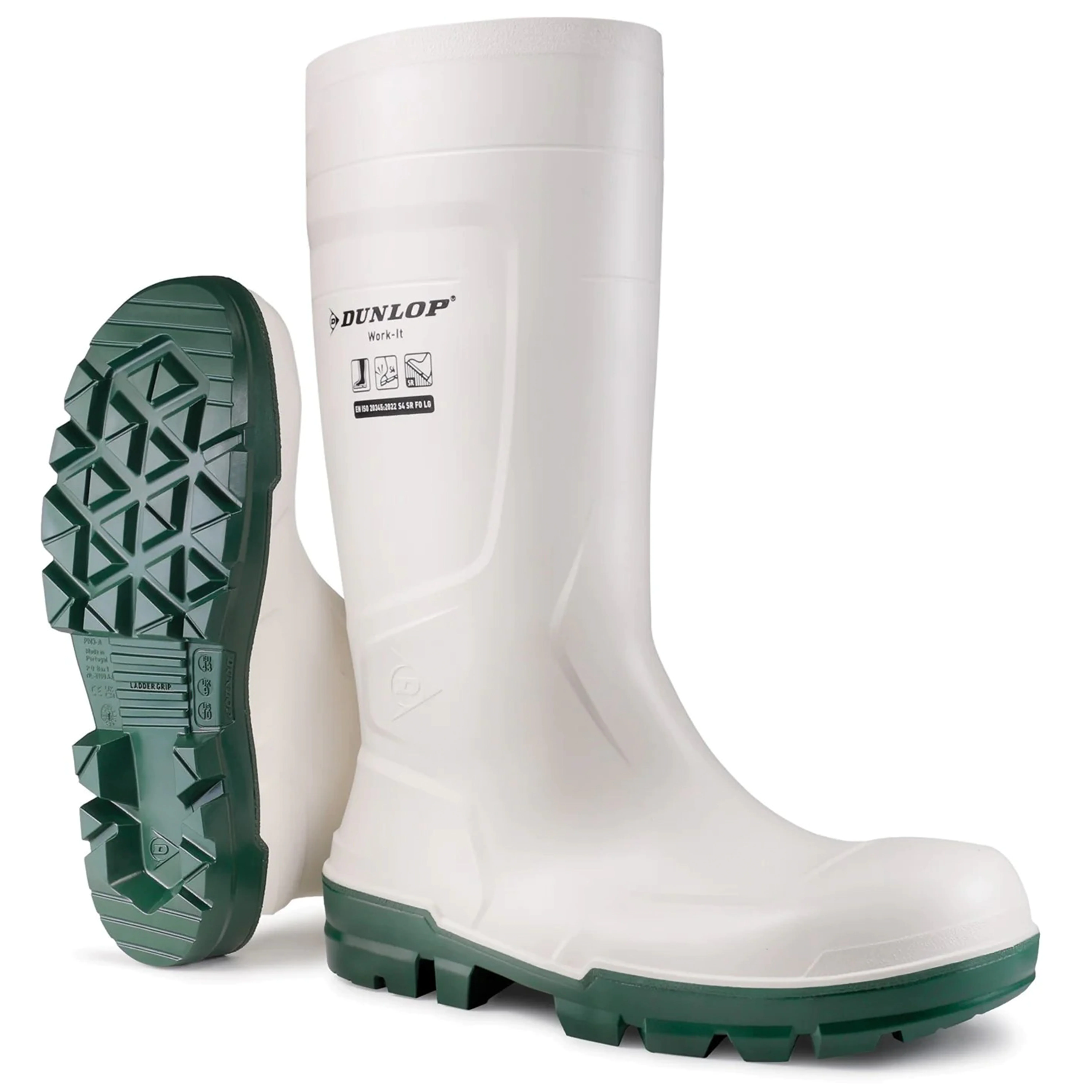 DUNLOP Botas de agua impermeables DUNLOP Work-It S4 blancas