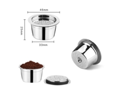 Cápsulas De Café Reutilizables De Acero Inoxidable Con Cuchara Y Cepillo Para Máquinas K-fee