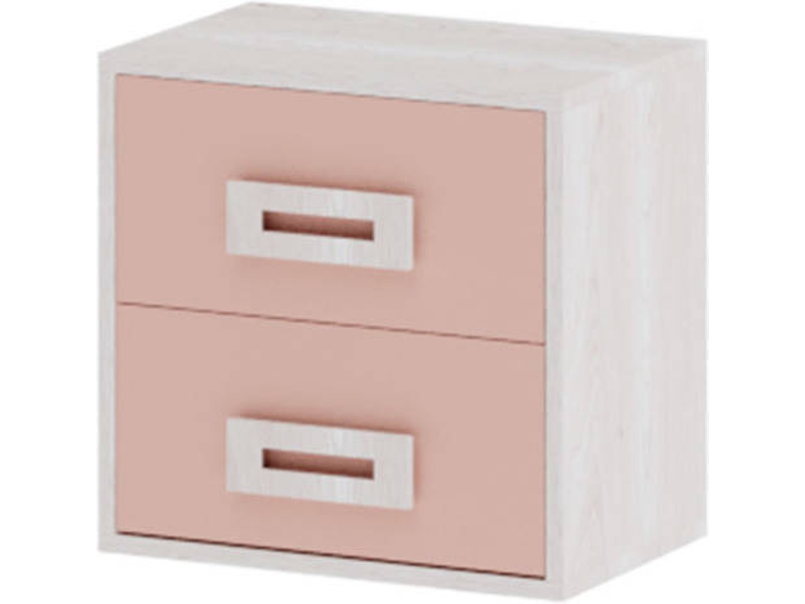 Mesita de Noche MUEBLAM Artic Rosa Nube Melamina (43x42x28 cm)
