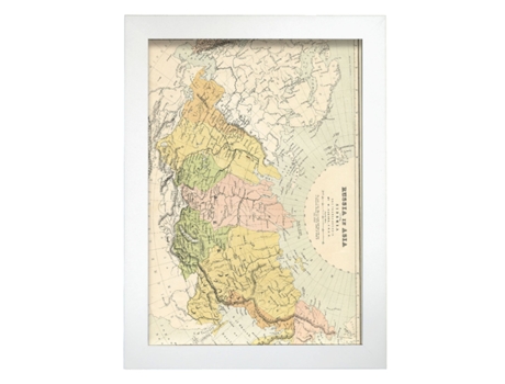 Póster NACNIC Geográficos en Estilo Vintage. Mapa de Rusia. Ilustraciones de Antiguos Mapamundis en Tonos Sepia. Tamaño A3, Sin Marco.