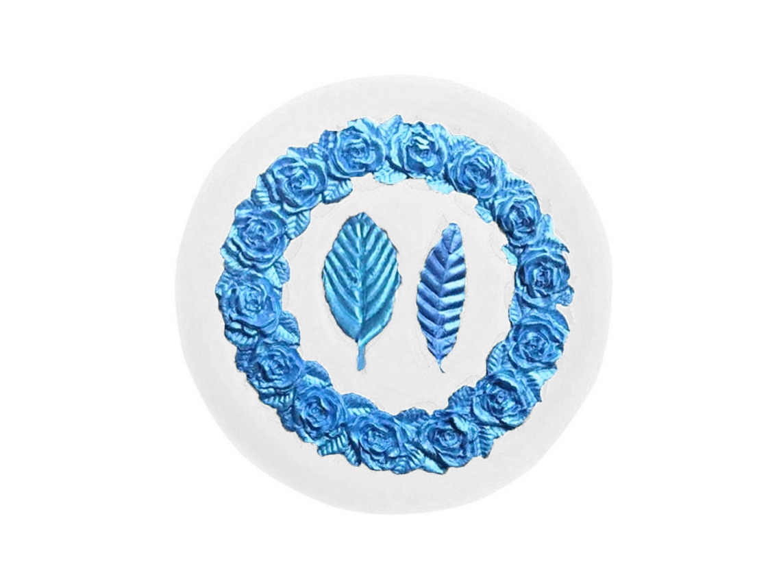 Molde de silicona para decoración de repostería, corona de rosas para bodas y fiestas de San Valentín.