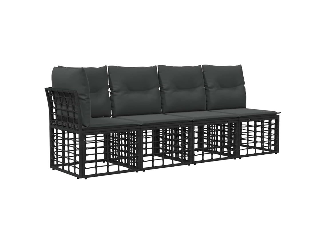Maison Exclusive - Conjunto De Sofás Para Exterior 6 Pcs Preto E Cinza Escuro