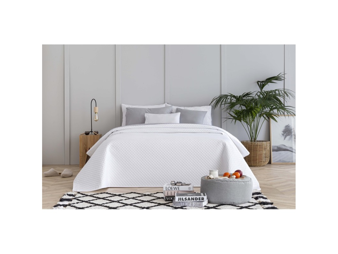Colcha Boutí Microfibra 4 Estaciones Cama 120/135- 230X260cm Rombos Blanco TODOCAMA