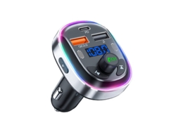 Transmisor de FM YIZHOOD T81 Receptor de audio inalámbrico manos libres Bluetooth 5.0 MP3 USB PD 30W Cargador rápido negro