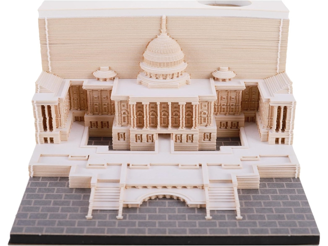 Bloc de notas 3D Eifson, 170 notas, escultura de papel hecha a mano (Casa Blanca)
