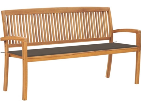 Banco de exterior VIDAXL Gris Topo Teca (159x57.5x90 cm)
