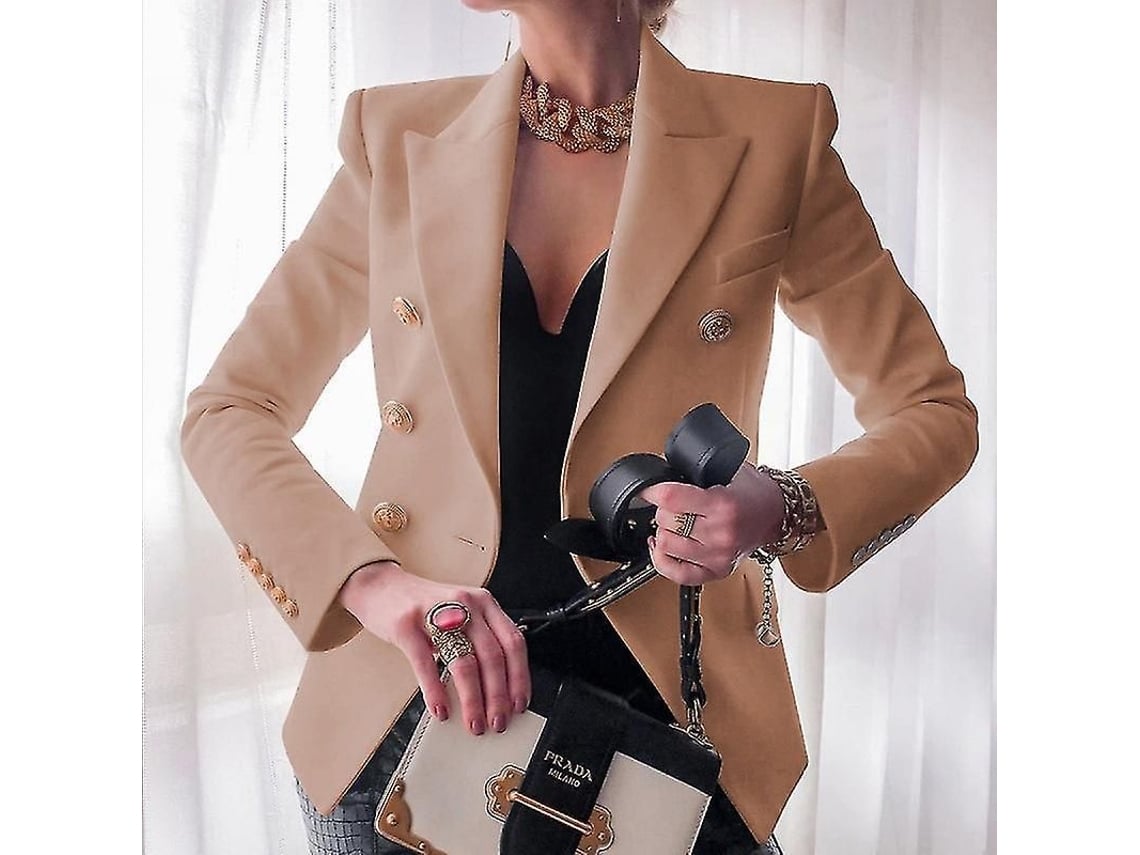 2026-chaqueta Formal Para Mujer 2023 Traje De Trabajo Office Lady Blazer De Poliéster Manga Larga Talla S-3xl