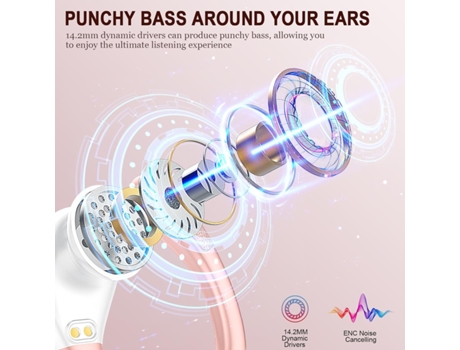 Auriculares inalámbricos deportivos, auriculares Bluetooth 5.3 con micrófono con cancelación de ruido, estéreo de alta fidelidad 75H con pantalla L...