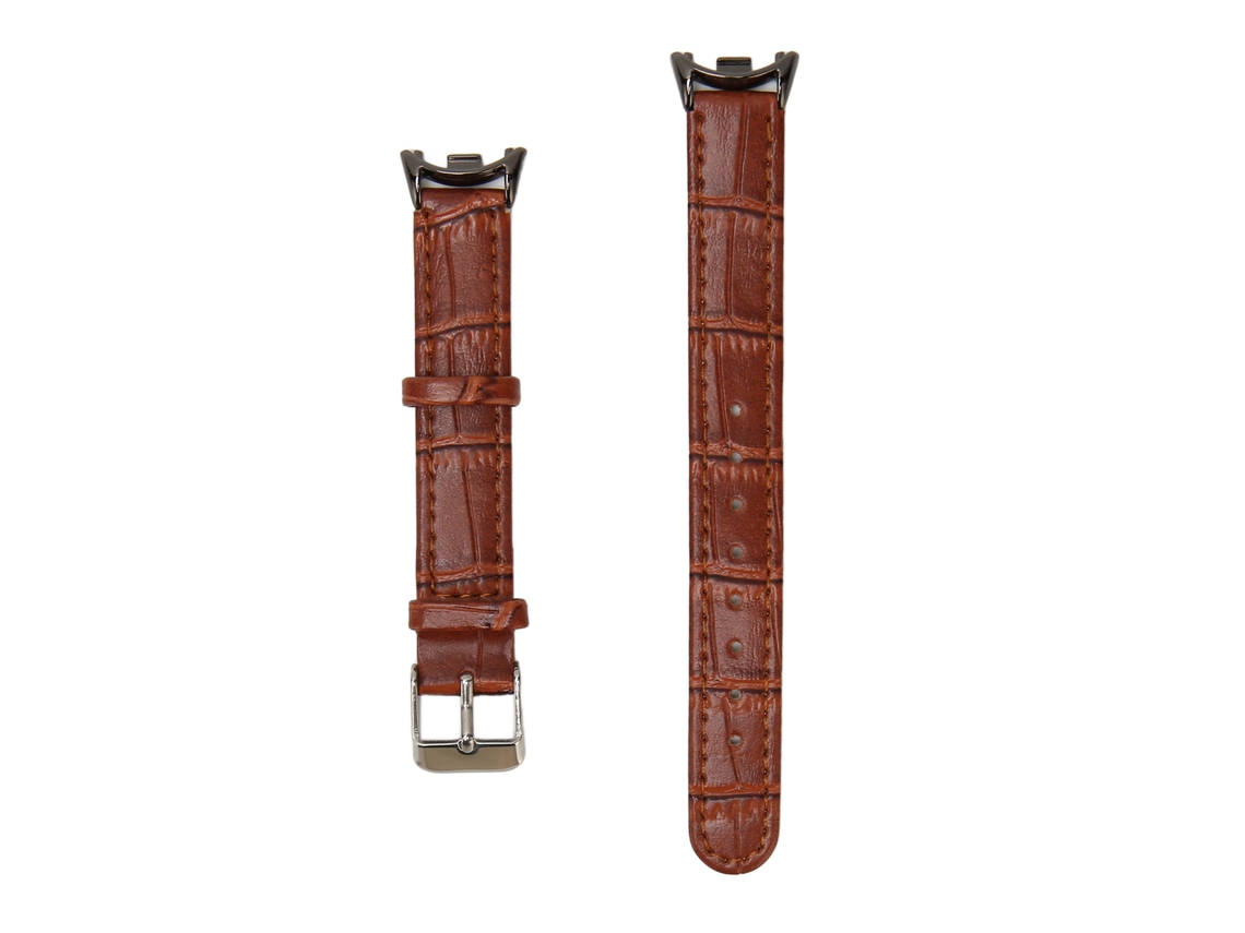 Correa Cómoda Y Flexible De Piel Sintética Para Mi Band 8, Con Estampado De Bambú Marrón.