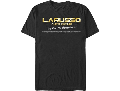 Camiseta Unisexo DEEPSTONE LaRusso Auto Group Logo Cobra Kai Negro (XXL)