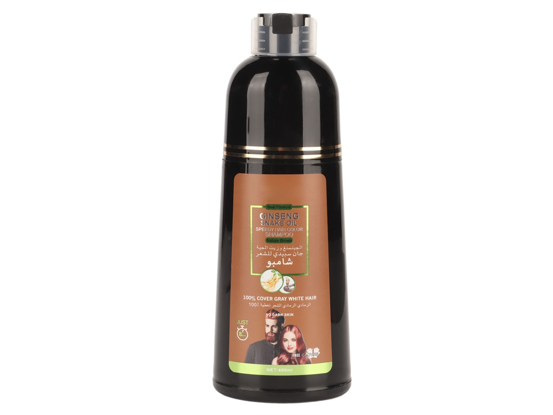 Champú De Tinte 3 En 1 Hidratante Para Cubrir Cabello Gris Blanco Color Marrón 400ml Dyeing Rápido