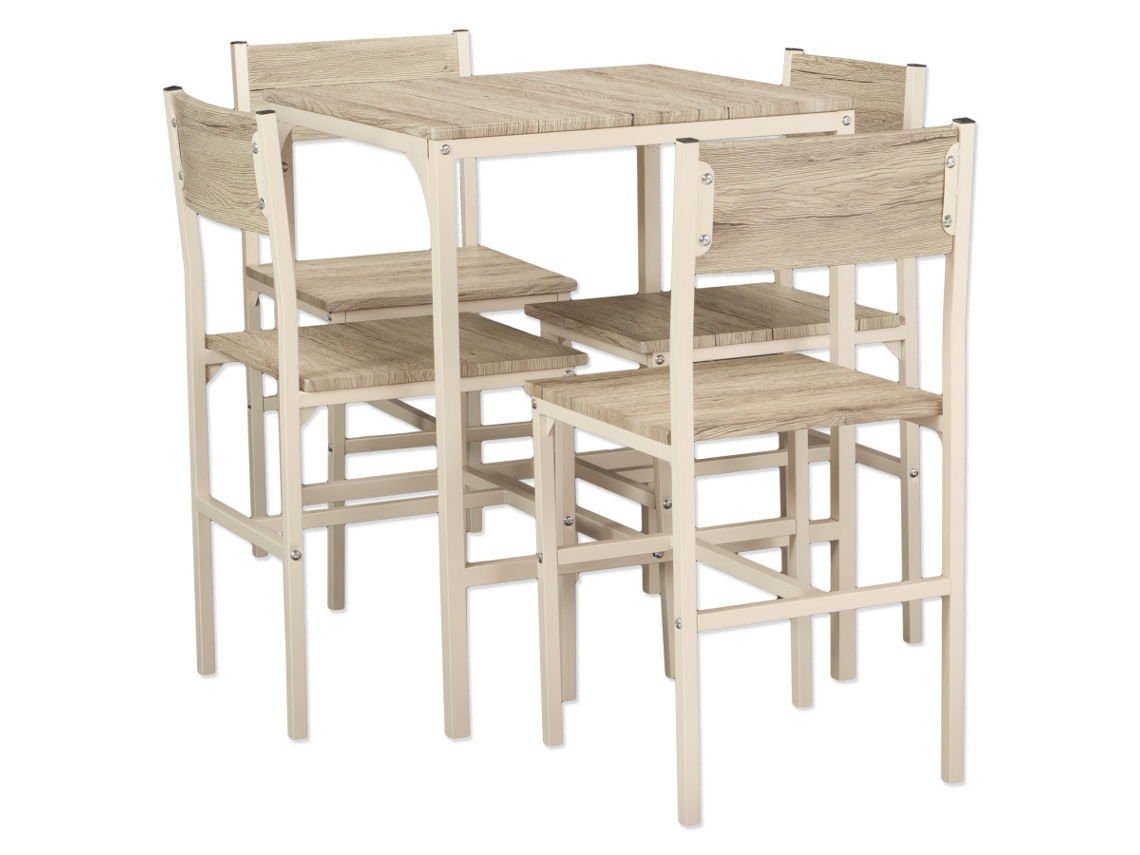 Conjunto de mesa de bar con 4 sillas, modelo Portofino Beige, de Yelloo