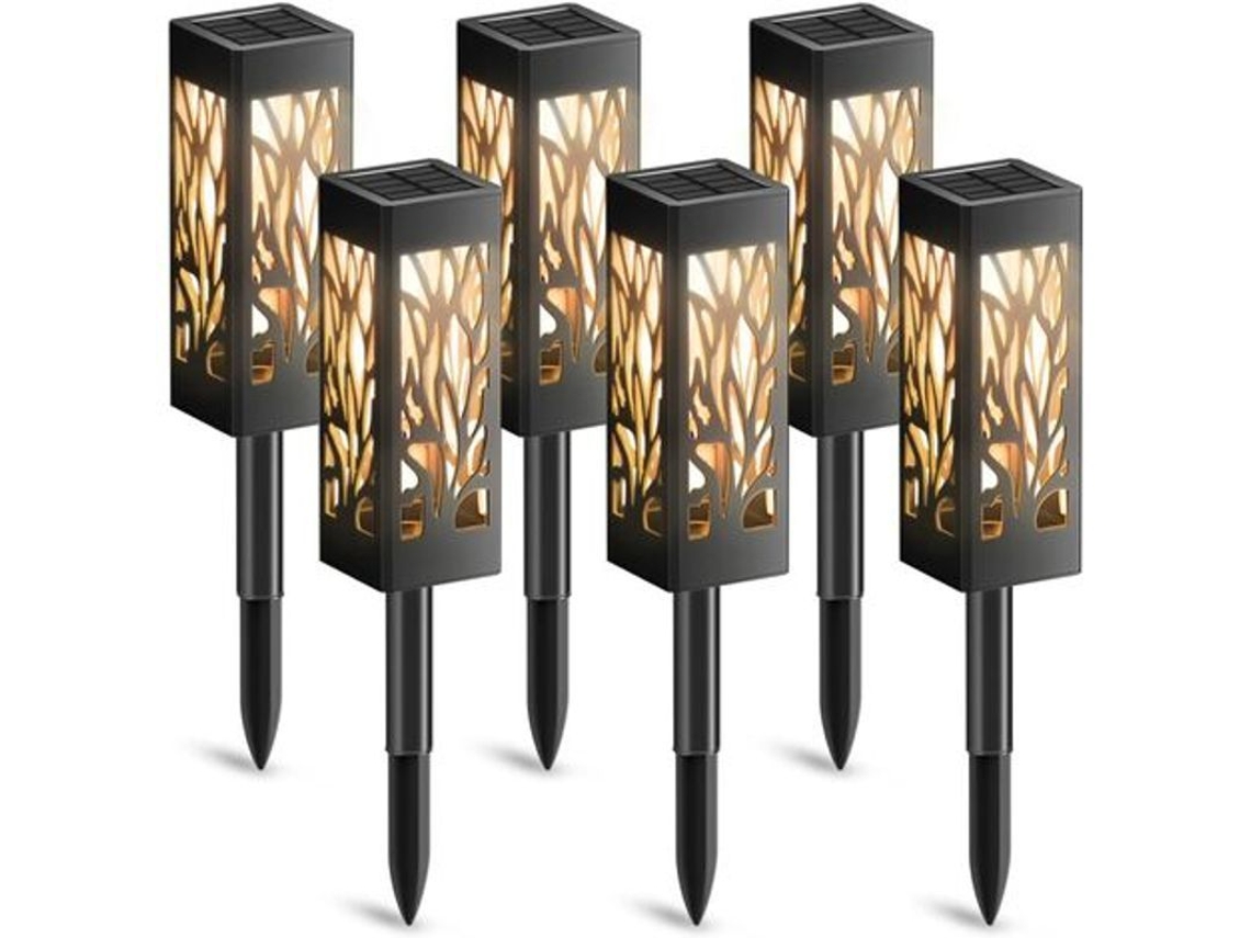 Luces Solares Para Jardín, 6 Unidades, Decoración De Jardín, Luces Solares, Luz Blanca Cálida, Resistente Al Agua Ip65, Encendido/apagado Automático.