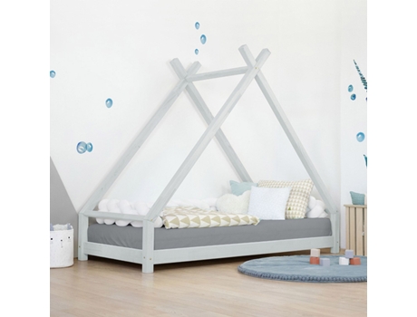 Cama tipi infantil TAHUKA 90 x 200 gris claro BENLEMI