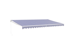 Toldo retráctil aluminio y tela azul y blanco 5x3 m VIDAXL