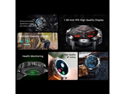 Reloj Deportivo Inteligente K52 Con Pantalla Táctil Ips De 1,39 Pulgadas, Resistente Al Agua Ip67, Bluetooth, Llamadas, Monitor De Oxígeno En Sangre,