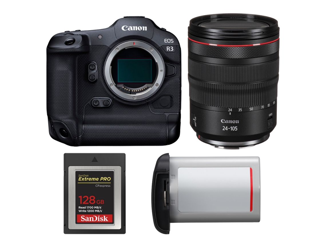 Canon Eos R3 + Rf 24-105mm F/4 L Is Usm + 1 Sandisk 128gb Extreme Pro Cfexpress Type B + Canon Lp-e19 + Ebook “20 Consejos Para Fotos Que Impactan”