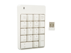 Teclado Numérico Sem Fio 2.4g Usb 18 Teclas Sk 51ag Toque Suave Pequeno Compacto Branco Para Home Office