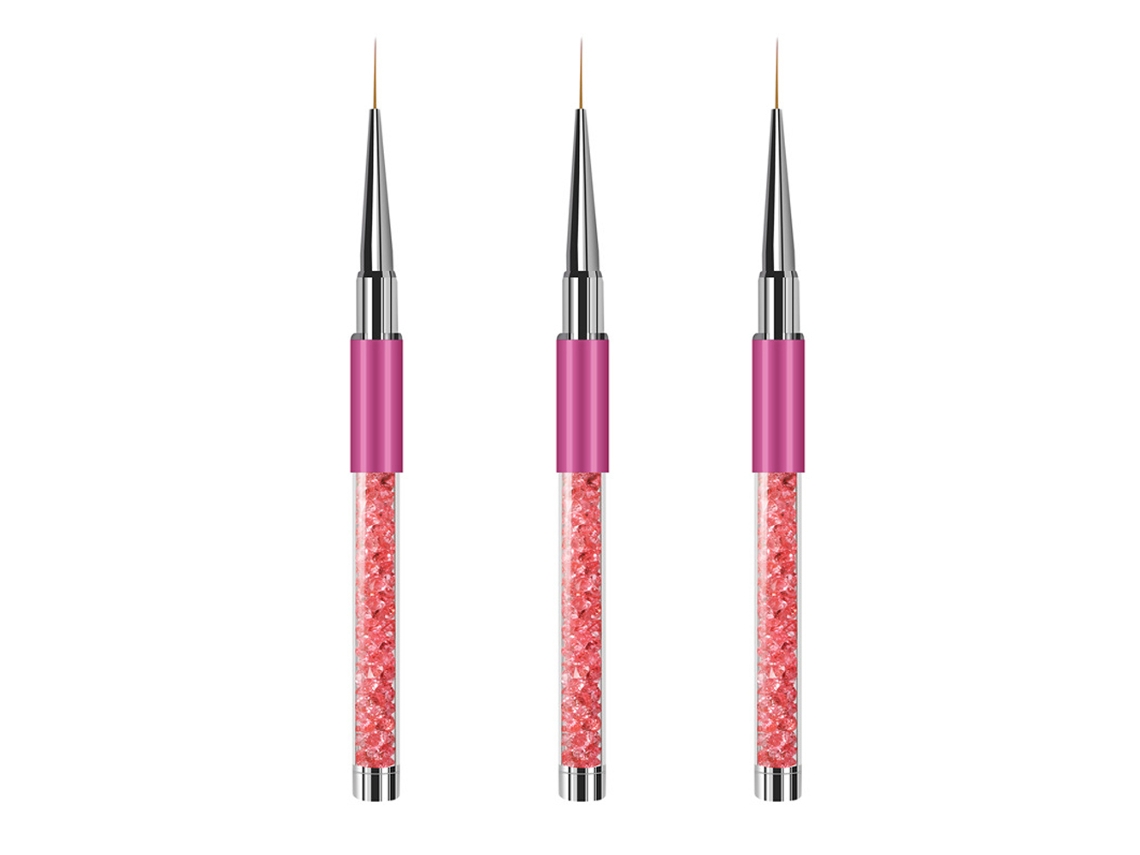 Juego de cepillos para uñas con mango de diamantes de imitación, herramientas profesionales de extensión de gel UV KOFIHETY